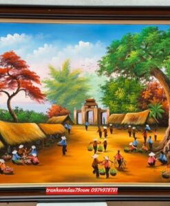 Tranh đồng quê việt nam, phong cảnh đồng quê ST91
