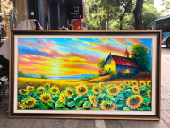 Tranh hoa hướng dương đẹp sang trọng SB90 - Ảnh 2