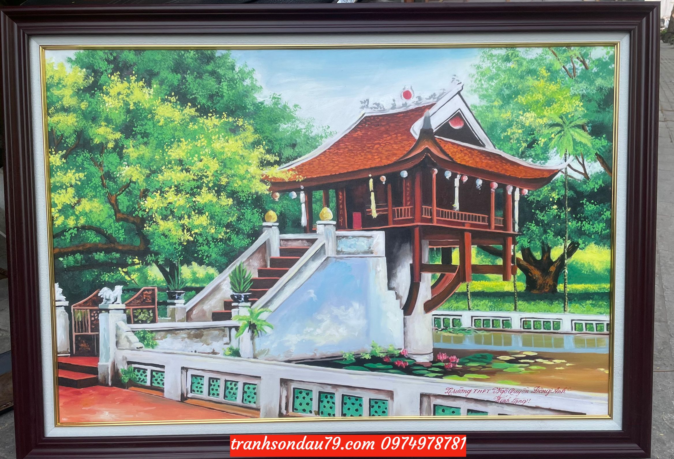 TRANH-CHUA-MOT-COT.jpeg Tranh chùa một cột đẹp SB245 - Ảnh 1