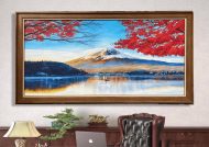 Tranh núi phú sỹ khung gỗ xịn tranh núi ST43 - Ảnh 2