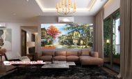 Tranh phố cổ hà nội , tranh sơn dầu phố cổ hà nội ST26 - Ảnh 2