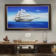 Tranh thuận buồm xuôi gió tranh sơn dầu đẹp ST74 - Ảnh 2