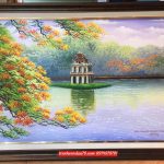 Tranh hồ gươm , tranh sơn dầu hồ gươm ST113