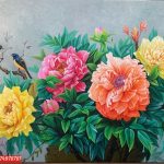 Tranh hoa mẫu đơn đẹp ý nghĩa tinh tế ST3