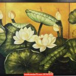 Tranh hoa sen tranh sơn dầu hoa sen đẹp ý nghĩa ST174