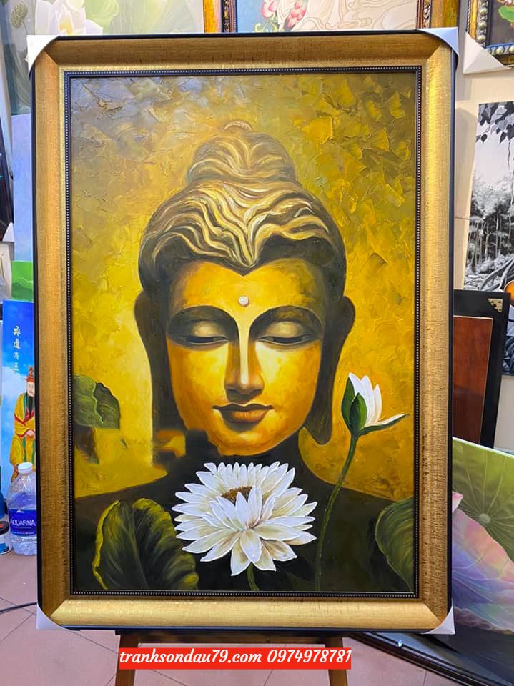 tranh-phat-1.jpeg Tranh phật, tranh sơn dầu mặt phật st123 - Ảnh 1