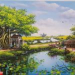 Tranh đồng quê , phong cảnh đồng quê ST037