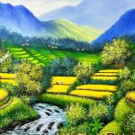 Tranh ruộng bậc thang phong cảnh tấy bắc đẹp nhất ST95