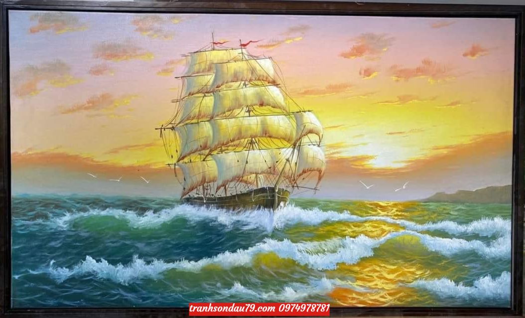 tranh-thuan-buom-xuoi-gio-3.jpeg Tranh thuận buồm xuôi gió , tranh vẽ sơn dầu ST055 - Ảnh 1