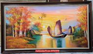 Tranh sơn dầu thuận buồm xuôi gió ý nghĩa gia chủ sb2