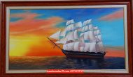 Tranh sơn dầu thuận buồm xuôi gió đẹp ST106
