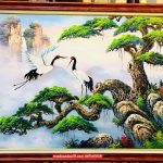 Tranh tùng hạc diễn niên tranh sơn dầu ST107