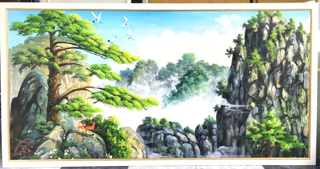z4903900210140_11f00db129f140e97267f81506655ed4.jpg Tranh phong cảnh núi non hùng vĩ SB215 - Ảnh 1